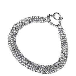 Produktbild von Herm Sprenger Erziehungshalsband Kettenhalsband 3-reihig mit runden Gliedern flach geschliffen 65 cm für Hunde - 65 cm