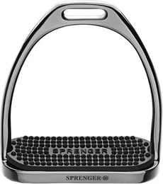 Herm Sprenger Fillis Steigbügel aus Edelstahl mit Caoutchouc Einlage Anthrazit 120 mm Trittweite – Bild 1 von 3
