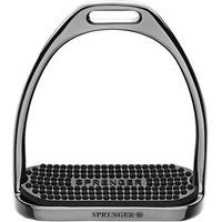 Produktbild von Herm Sprenger Fillis Steigbügel aus Edelstahl mit Caoutchouc Einlage Anthrazit 120 mm Trittweite