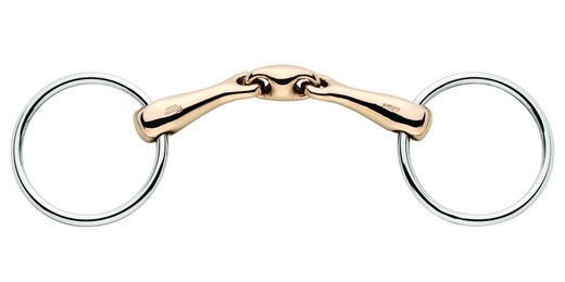 Herm. Sprenger Gebiss KK-Ultra doppelt gebrochen mit ES-Ringen aus Edelstahl 18mm 11cm – Bild 1 von 3