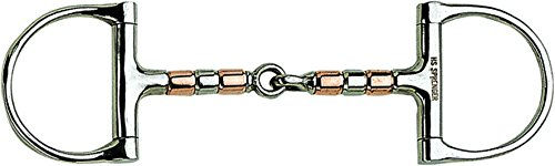 Herm Sprenger Kupfer-D-Trense Gebiss HSP Kupfer-Rollen einfach gebrochen 13mm – Bild 1 von 2