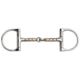 Herm Sprenger Kupfer-D-Trense Gebiss mit Kupfer-Rollen einfach gebrochen 13,5mm – Bild 1 von 2