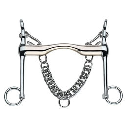 Herm Sprenger SENSOGAN FC-Spezialkandare aus Edelstahl mit flacher und verbreiterter Zungenfreiheit 18mm Silber – Bild 1 von 2