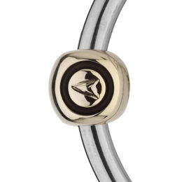 Produktbild von Herm Sprenger Unterleggebiss HSP Novocontact doppelt gebrochen mit D-Ring aus Edelstahl in Silber