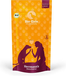 Herrmann's Bio Ente mit Süßkartoffeln Classic Hundefutter 10 x 130 g – Bild 1 von 2