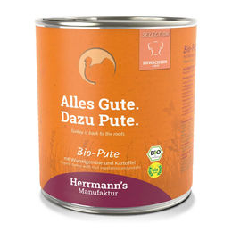 Herrmann's Bio Hundefutter Adult Pute mit Stückchen in Sauce 6 x 800 g - 6 x 800 g – Bild 1 von 5
