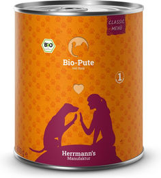 Herrmann's Bio Hundefutter Pute mit Reis Classic 6 x 800 g – Bild 1 von 2