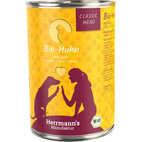 Produktbild von Herrmann's Classic Bio-Huhn mit Reis Monoprotein Stückchen in Sauce 6 x 400 g - 6 x 400 g