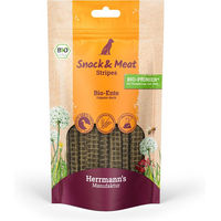 Produktbild von Herrmann's Manufaktur Bio Ente Snack & Meat Stripes Trockenfleisch für Hunde 80 g