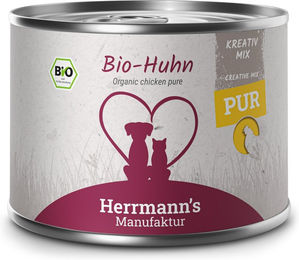 Herrmann's Manufaktur Bio Huhn Reinfleisch Kreativ-Mix Monoprotein für Adult Hunde 12 x 200 g - 200 g – Bild 1 von 2
