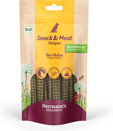 Herrmann's Manufaktur Bio-Huhn Snack & Meat Stripes Trockenfleisch für Hunde Adult Getreidefrei 6 x 80 g – Bild 1 von 1