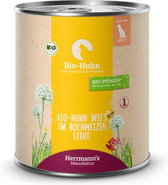 Herrmann's Manufaktur Bio Hundefutter Huhn mit Fenchel und Buchweizen Selection Adult 6 x 800 g - 6 x 800 g – Bild 1 von 2