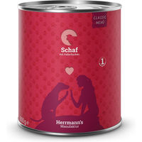 Produktbild von Herrmann's Manufaktur Bio Hundefutter Schaf mit Haferflocken Stückchen in Sauce 6 x 800 g