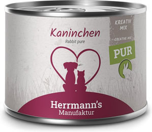 Herrmann's Manufaktur Bio Katzen Nassfutter Kaninchen Stückchen in Sauce Monoprotein 12 x 200 g - 12 x 200 g – Bild 1 von 3