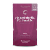 Produktbild von Herrmann's Manufaktur Selection Sensible Pferd mit Süßkartoffel und Zucchini Bio Stückchen in Sauce 14 x 150 g - 15 x 150 g
