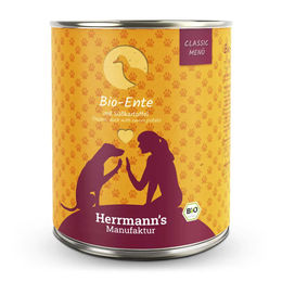 Herrmanns Bio Ente mit Süßkartoffeln Stückchen in Sauce 6 x 800 g - 6 x 800 g – Bild 1 von 3