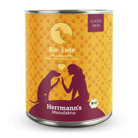 Produktbild von Herrmanns Bio Ente mit Süßkartoffeln Stückchen in Sauce 6 x 800 g - 6 x 800 g