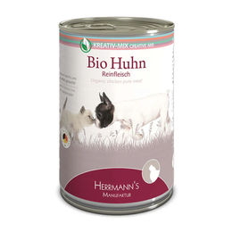 Herrmanns Bio Huhn Kreativ-Mix Monoprotein Katzenfutter Stückchen in Sauce 6 x 400 g - 6 x 400 g – Bild 1 von 4