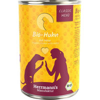 Produktbild von Herrmanns Bio-Huhn mit Hirse Stückchen in Sauce Monoprotein 12 x 400 g - 12 x 400 g