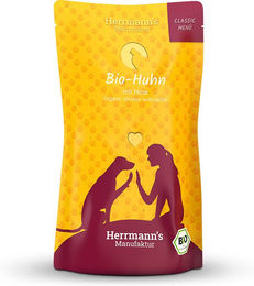 Herrmanns Bio Hundefutter Huhn mit Hirse Stückchen in Sauce 12 x 130 g - 10 x 130 g – Bild 1 von 3