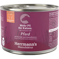 Produktbild von Herrmanns Bio Katzenfutter Kitten Pferd mit Karotte und Kokosflocken getreidefrei glutenfrei laktosefrei 200 g - 12 x 200 g