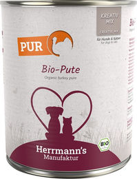 Herrmanns Bio Pute Reinfleisch Hundefutter Monoprotein Stückchen in Sauce 6 x 800 g - 6 x 800 g – Bild 1 von 5