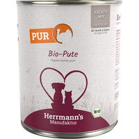 Produktbild von Herrmanns Bio Pute Reinfleisch Hundefutter Monoprotein Stückchen in Sauce 6 x 800 g - 6 x 800 g