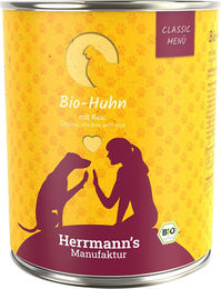 Herrmanns Classic Bio Hundefutter Huhn mit Reis Stückchen in Sauce 6 x 800 g - 6 x 800 g – Bild 1 von 5