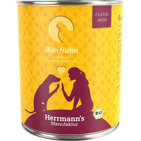Produktbild von Herrmanns Classic Bio Hundefutter Huhn mit Reis Stückchen in Sauce 6 x 800 g - 6 x 800 g