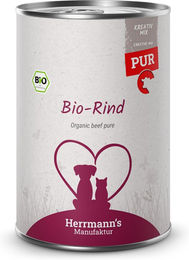 Herrmanns Kreativ-Mix Bio Rind Reinfleisch Monoprotein Katzen Nassfutter Stückchen in Sauce 12 x 400 g - 400 g – Bild 1 von 3