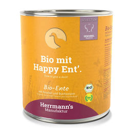 Herrmanns Selection Bio Ente mit Fenchel und Buchweizen Stückchen in Sauce für Hunde Adult 6 x 800 g - 6 x 800 g – Bild 1 von 4