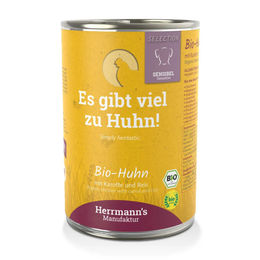 Herrmanns Selection Bio Huhn mit Karotte und Reis Hundefutter Sensitive Stückchen in Sauce 6 x 400 g - 6 x 400 g – Bild 1 von 4