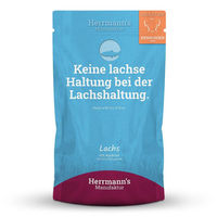 Produktbild von Herrmanns Selection Bio Hundefutter Adult Lachs mit Aprikose Stückchen in Sauce 14 x 150 g - 14 x 150 g