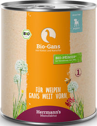 Herrmanns Selection Bio Hundefutter Welpe Gans mit Kürbis und Kartoffel Stückchen in Sauce 6 x 800 g - 6 x 800 g – Bild 1 von 3