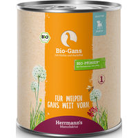 Produktbild von Herrmanns Selection Bio Hundefutter Welpe Gans mit Kürbis und Kartoffel Stückchen in Sauce 6 x 800 g - 6 x 800 g