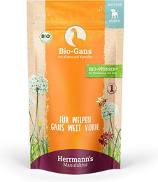 Herrmanns Selection Bio Hundefutter Welpe Gans mit Kürbis und Kartoffeln Stückchen in Sauce 14 x 150 g - 15 x 150 g – Bild 1 von 2
