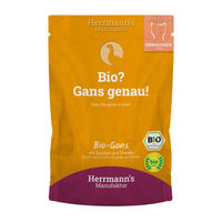Produktbild von Herrmanns Selection Bio Katzenfutter Gans mit Zucchini und Tomaten Stückchen in Sauce Adult 12 x 100 g - 20 x 100 g