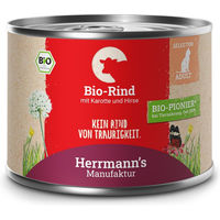 Produktbild von Herrmanns Selection Bio Katzenfutter Rind mit Karotte und Hirse Adult 12 x 200 g - 12 x 200 g