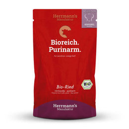 Herrmanns Selection Bio Rind mit Karotten Sensitive Hundefutter purinarm 14 x 150 g Pouch - 15 x 150 g – Bild 1 von 3