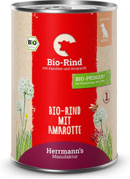Herrmanns Selection Bio Rind mit Karotten und Amaranth Stückchen in Sauce Hund Adult 12 x 400 g - 400 g – Bild 1 von 4