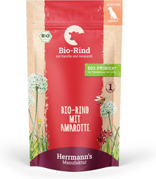 Herrmanns Selection Bio Rind mit Karotten und Amaranth Stückchen in Sauce Hund Adult 14 x 150 g - 15 x 150 g – Bild 1 von 4