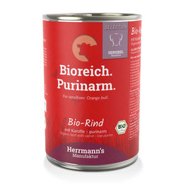 Herrmanns Selection Sensible Bio Rind mit Karotten purinarm für Hunde Adult 6 x 400 g - 6 x 400 g – Bild 1 von 3