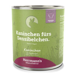 Herrmanns Selection Sensible Hundefutter Kaninchen mit Reisflocken Stückchen in Sauce Bio Adult 6 x 800 g - 6 x 800 g – Bild 1 von 3
