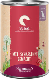 Herrmanns Selection Sensible Hundefutter Schaf mit Zucchini und Kartoffel Bio Stückchen in Sauce 12 x 400 g - 6 x 400 g – Bild 1 von 3