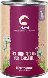 Herrmanns Selection Sensible Pferdefutter mit Süßkartoffel und Zucchini Bio Monoprotein 12 x 400 g - 12 x 400 g – Bild 1 von 3