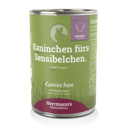 Herrmanns Selection Sensitive Kaninchen mit Reisflocken Bio Hundefutter Adult 6 x 400 g - 6 x 400 g – Bild 1 von 2