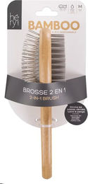 Produktbild von Héry Zweifach Bürste aus Holz für Hunde und Katzen in Beige Natur