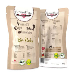 HerzensHund Bio Huhn Glutenfrei für Hunde aller Altersstufen 15 x 130 g - 15 x 130 g – Bild 1 von 2