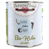 Produktbild von HerzensHund Bio-Huhn mit Bio-Zucchini getreidefrei für Hunde Adult 6x 800 g - 6 x 800 g