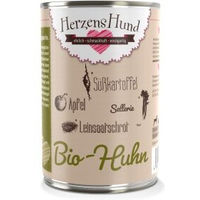 Produktbild von HerzensHund Bio Hundefutter Huhn Adult ohne Konservierungsstoffe 12x400 g - 12 x 400 g